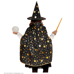 Čarodějnický černý klobouk a plášť dětský